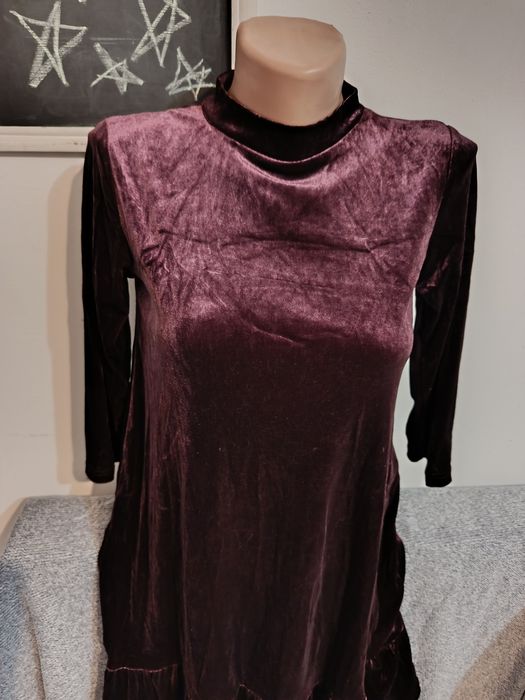 Rochie eleganta boema romantica din catifea Stradivarius mărimea S 36