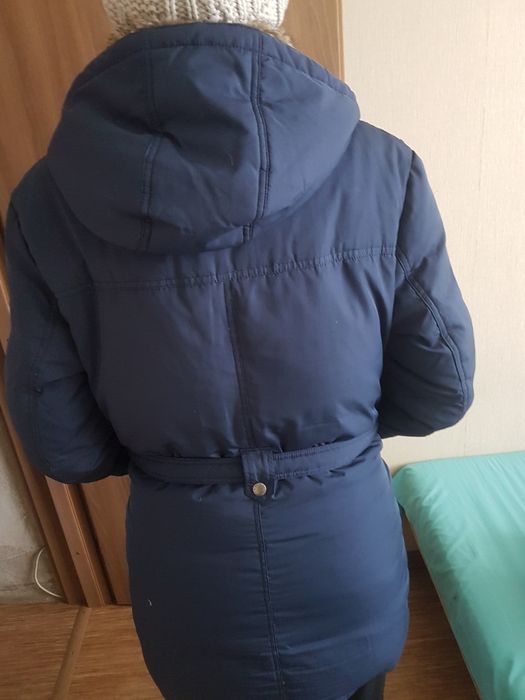Женский пуховик синий