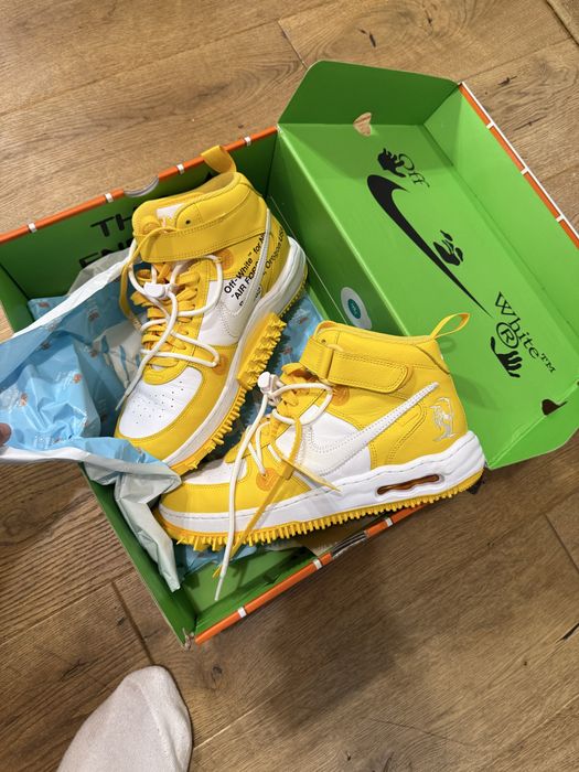 Nike x Off-White Air Force 1 Mid – Yellow/White – Mărimea 44.5