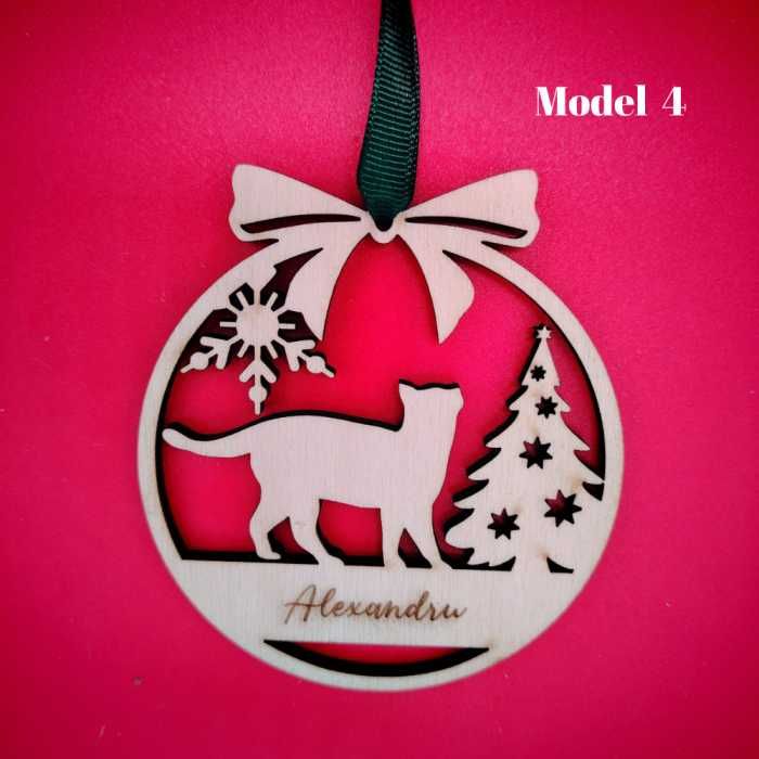 Decoratiune din lemn Glob Simba (pt pisici) 9x10cm