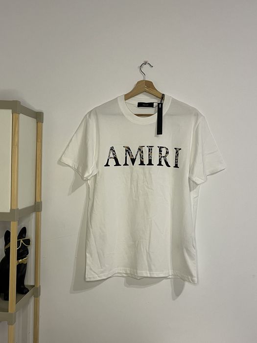 Amiri tricou White Leopard print