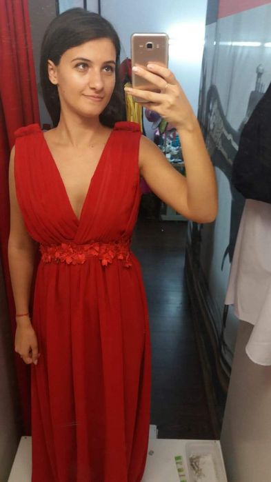 Rochie lunga, rosie