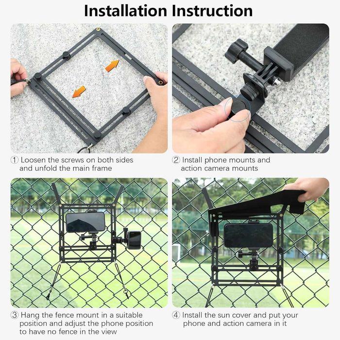 Стойка за телефон и екшън камера с магнитен абажур, комплект за монтаж