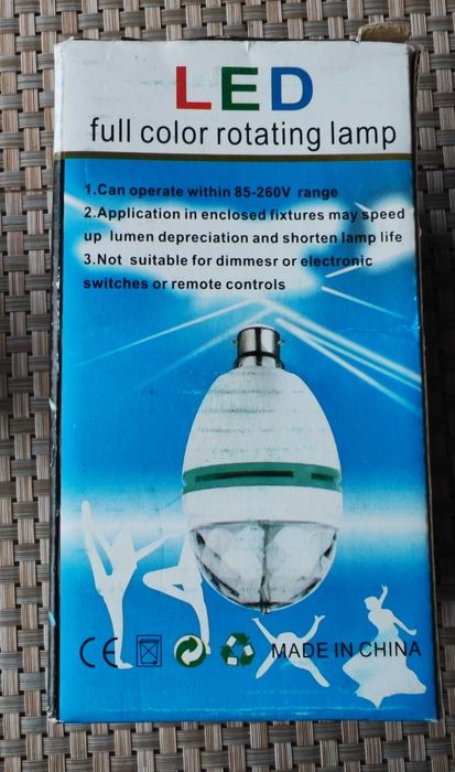 Bec Rotativ Disco LED RGB 3W, Fasung E27, MULTICOLORA