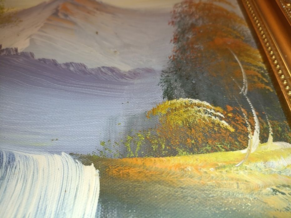 Tablou Pictat "Vârful Înzăpezit în Ceață" Anul 1998