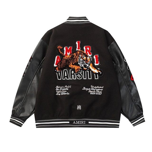 Jacheta amiri logo patch varsity jacket