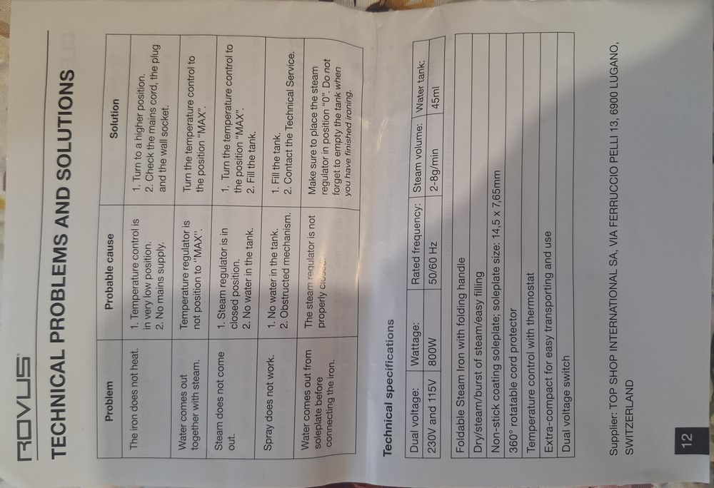 Fier de calcat Rovus