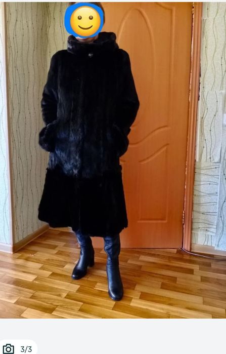 Норковая шуба черная