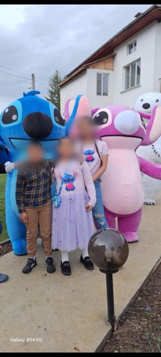 Син Стич изненада за рожден ден със Стич Розов Стич парти изненада бяла мечка Хълк лабубу парти герой надуваем Стич stitch party stich