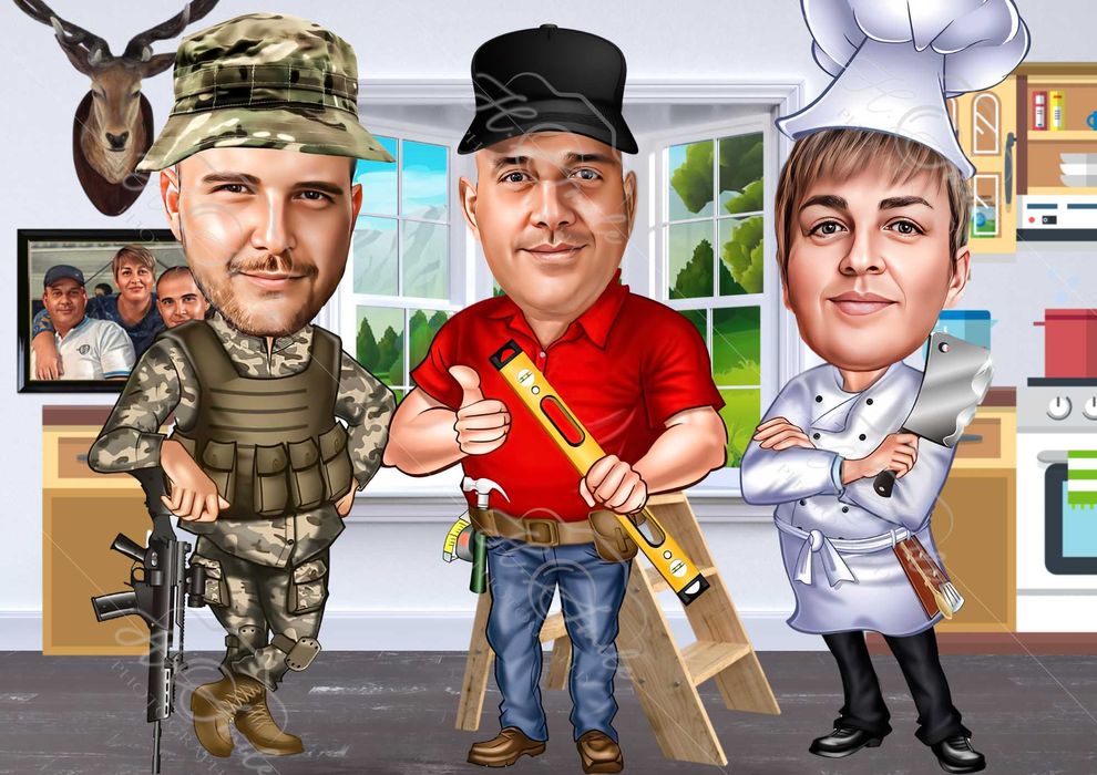 Качествена карикатура формат А3 с рамка за Подарък