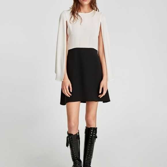 Rochie dama eleganta mini cu capa ZARA Basic  marimea XS ca noua