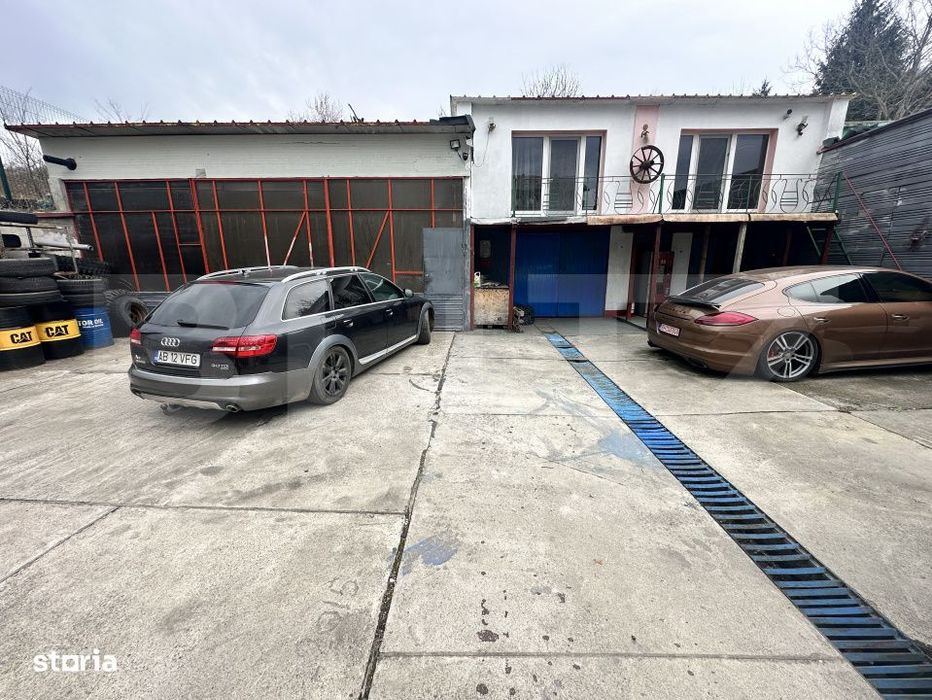 Apartament de locuit + atelier auto + terasa si curte generoasa