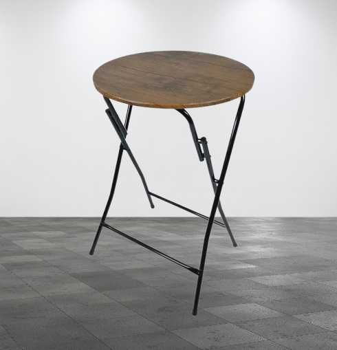 Сгъваема маса, Кръгла, Кафява, 65,5см, МДФ