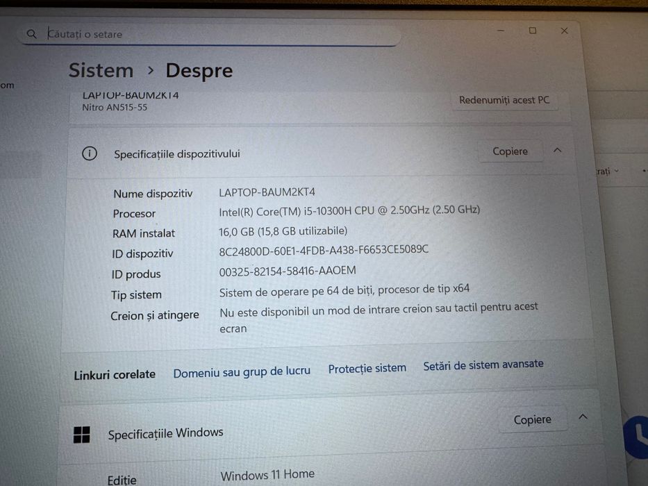 Acer Nitro 5 | i5 Gen 10 | RTX 3050 | 144Hz – Gaming & Performanță