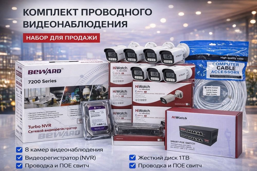 ПРОДАЮ НАБОР камеры видеонаблюдения
