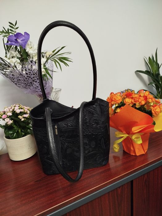 Нова! Дамска чанта- раница от естествена кожа