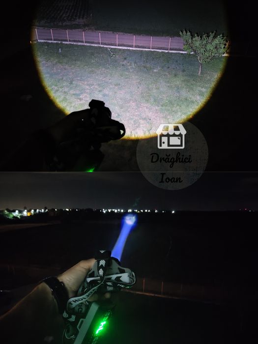 Lanterna frontala pt pescuit LED LASER PM20 ULS < 1300m+COB si SENZOR