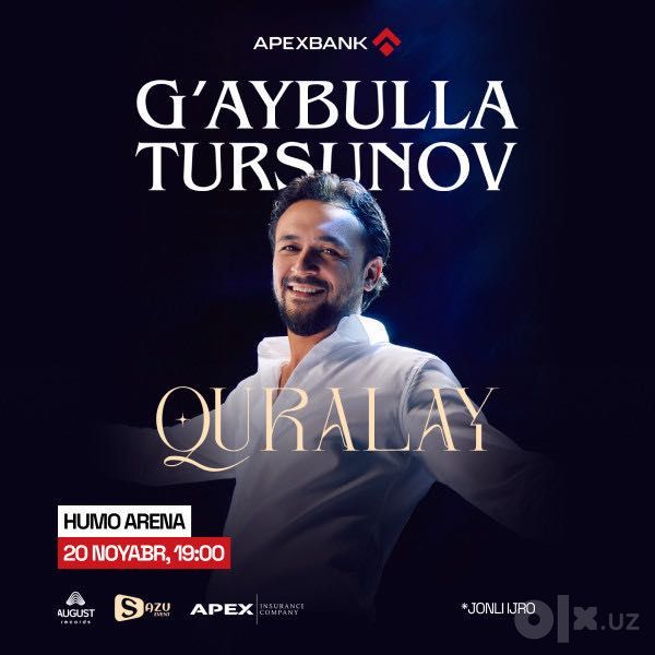 G'aybulla Tursunov konsertiga eng arzon bilet