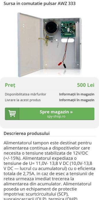 Sursa in comutatie Pulsar AWZ 333#12v/3A