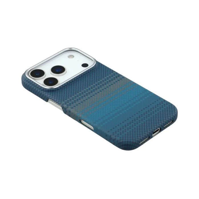 Husa KEVLAR Ultra Slim Albastra Model Carbon Iphone 17 PRO 17 PRO MAX