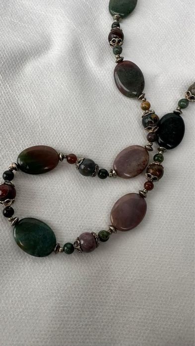 Colier argint agate