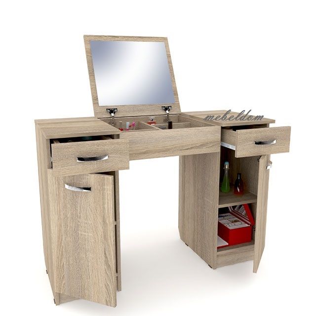 Тоалетка 120см. с огледало,2 чекмеджета и 2 плавни врати(код-1355)