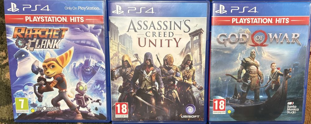 Игри за ps4 БЕЗ ДЕФЕКТИ- God of war, Ratchet and Clank, AC Unity