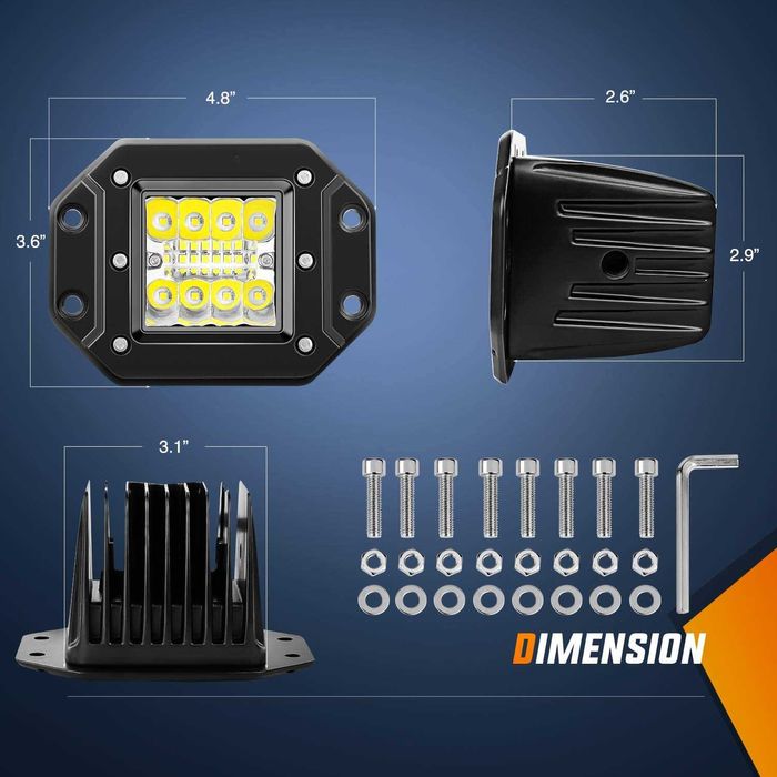 2 x Proiector Auto 42w SPOT Ingropat / Incastrabil 42W