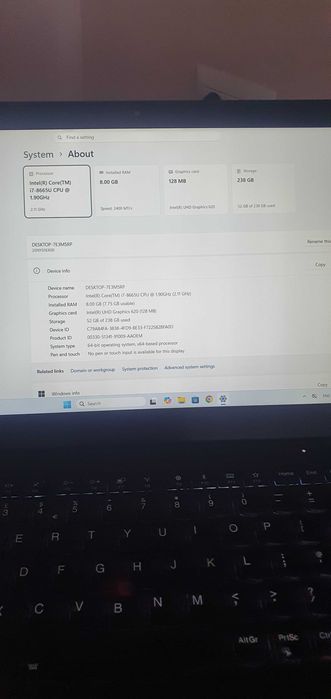 Lenovo ThinkPad T490s i7 - 8865u, 8Gb DDR4, SSD 240gb