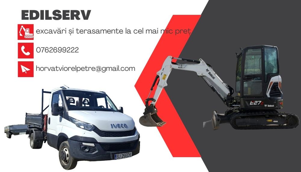 Prestări servicii cu miniexcavator 3t și 1,5t