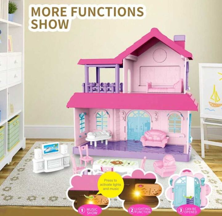 Прекрасна къща за кукли вила с ефекти