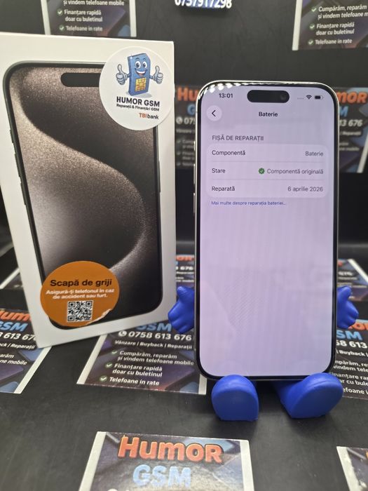 iPhone 15 Pro / Natural Titanium / 128GB / 100% Baterie / Garanție