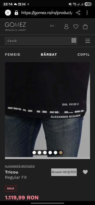 Tricou oricinal Alexander McQueen