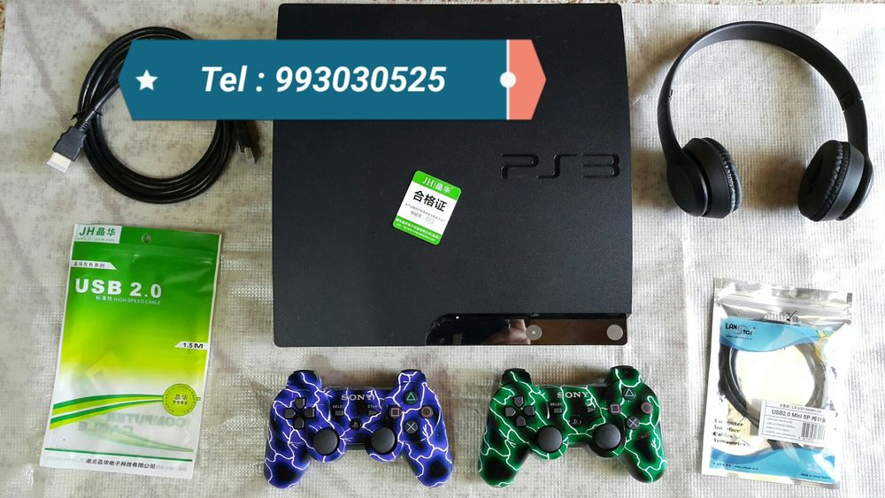 Super SKIDKA... Playstation 3 Slim + 2 Joystick + 40 Games. Garantiya