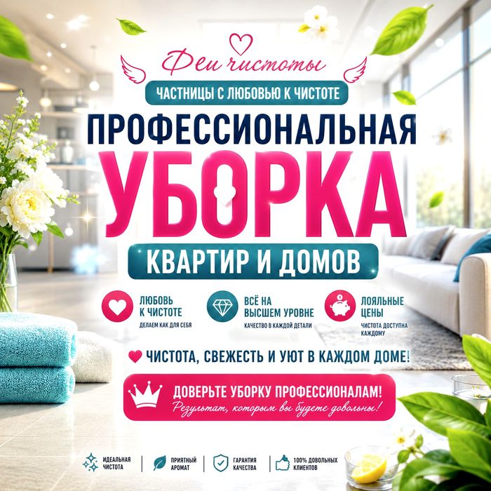 КЛИНИНГ по приятным ценам,уборка квартир, мытьё натяжных потолков