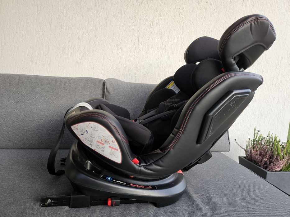Scaun auto rotativ cu isofix 0-36 kg Leather Motion Black