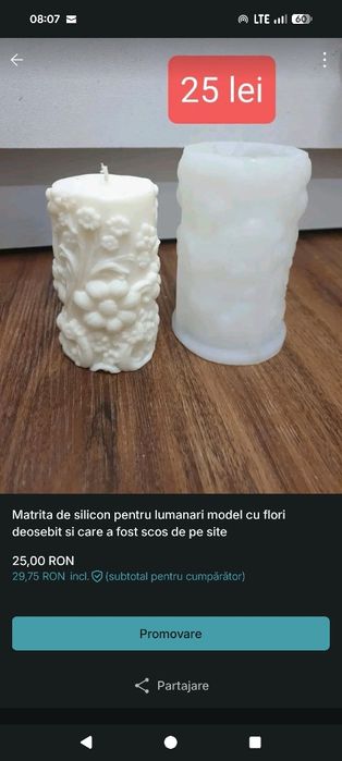 Vand matrite de silicon pentru lumanari sau sapun