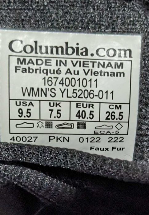 Columbia Icefall Winter дамски черни ботуши номер 40.5 от Сящ