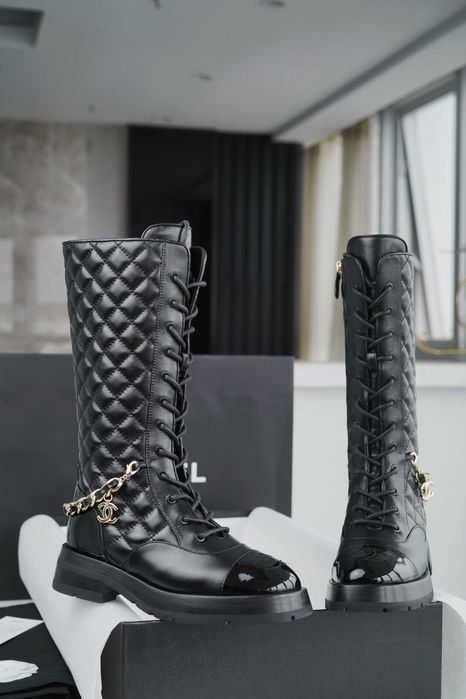 Ghete Chanel matlasate 100% piele naturala premium prezentare completa