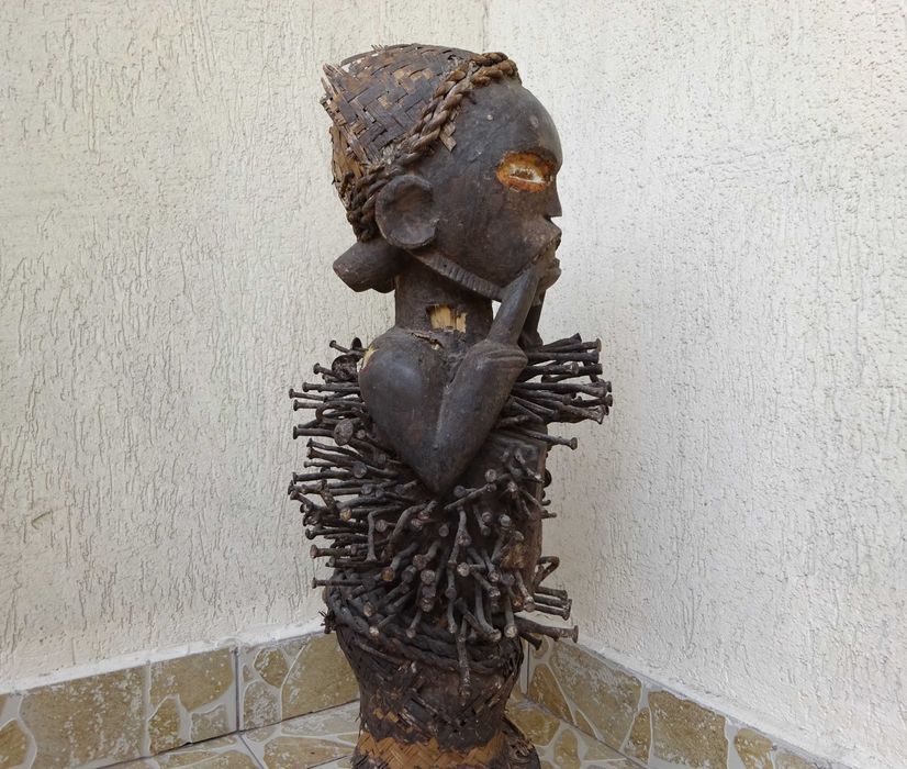 Statueta africana Nkishi |Bakongo |Congo |Piesa Veche de Muzeu -UNICAT
