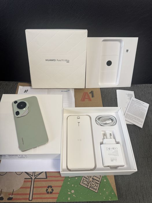 КАТО НОВ 512GB Huawei Pura 70 Ultra А1 Гаранция 2026г. Green