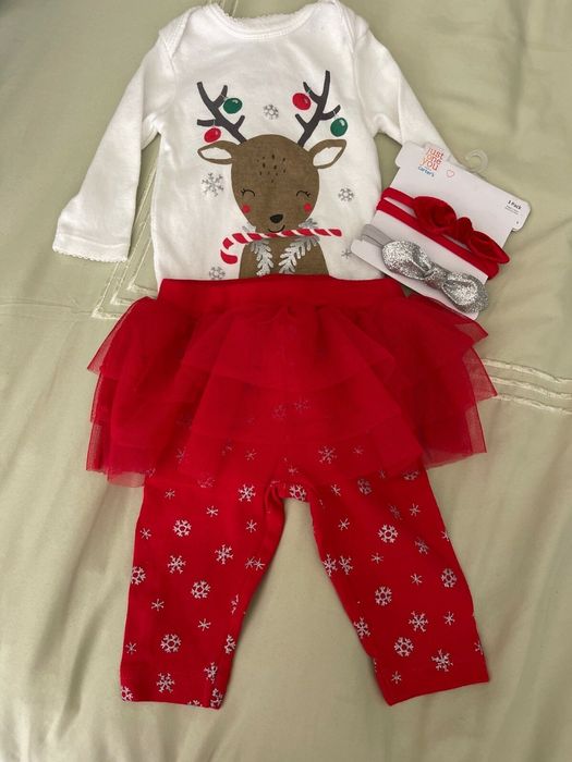 Коледен сет/костюм за момиче Carter's, 6-9 месеца