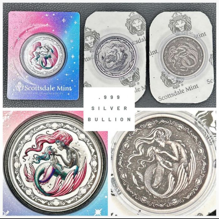 Lot 3 ounce silver coin 2023 – Samoa Mermaid Mother & Daughter