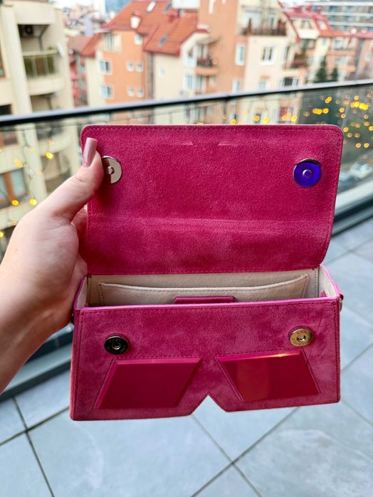 Оригинална дамска чанта Karl Lagerfeld - КАТО НОВА | Розовa/Цикламенa