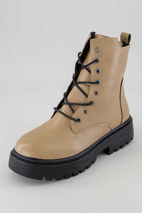 Ghete de piele ecologica cu fermoar, MUSK, Maro, Nr 37, NOU, 229 Lei