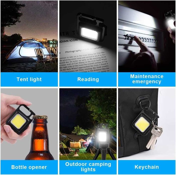 Lanterna tip breloc multifunctionala LED magnet desfacator sticle USB