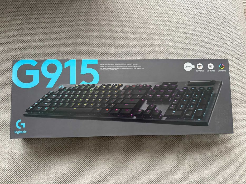 Tastatura mecanica wireless Logitech G915 Lightspeed - complet in cutie - layout US INTL, perfect funcțională