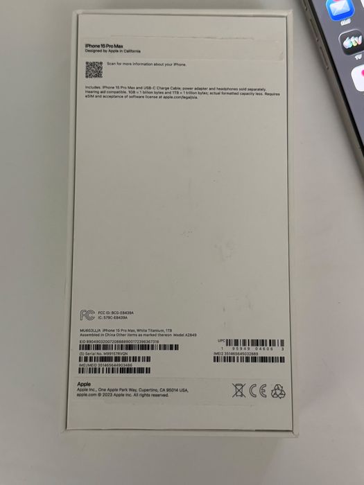 ПРОДАЕТСЯ iPhone 15 Pro Max 1TB White Titanium