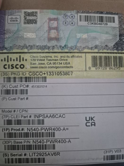 Cisco захранване