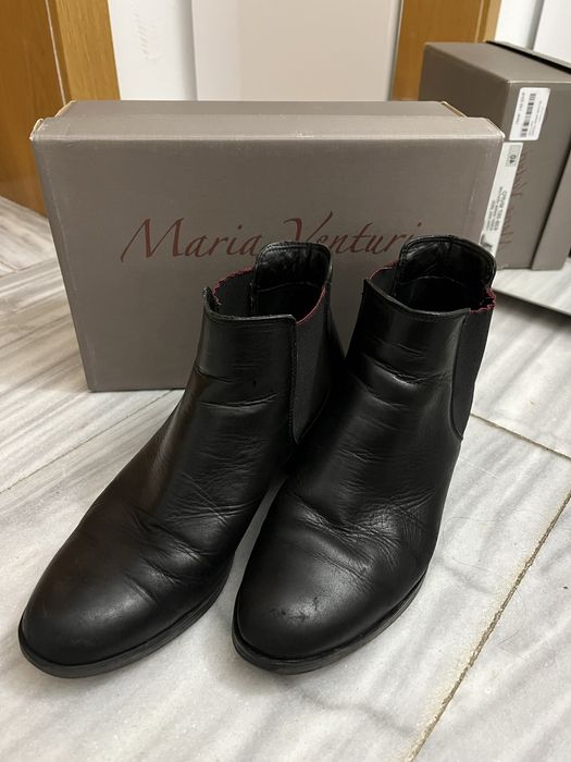 Челси боти черни кожени